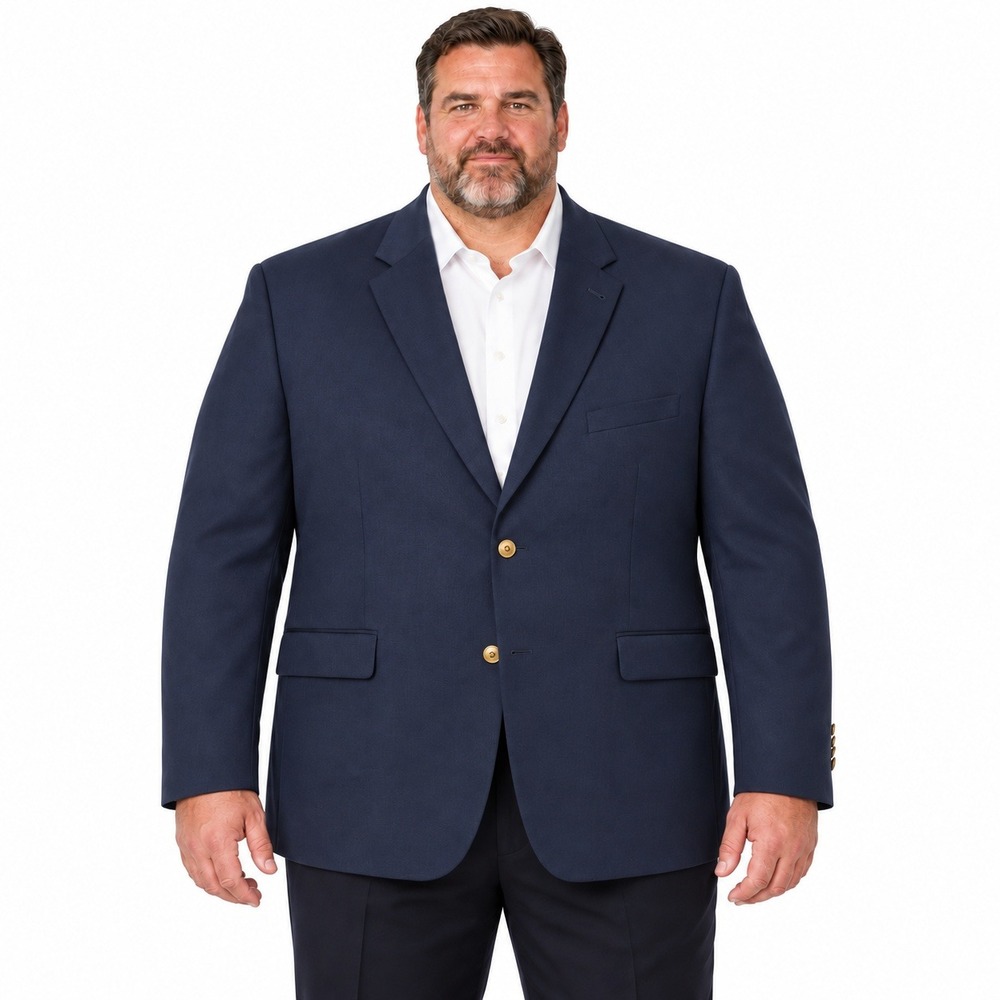Joseph Abboud White Label Blazer Mens 58L Navy Wool Blend Tech Sport Coat